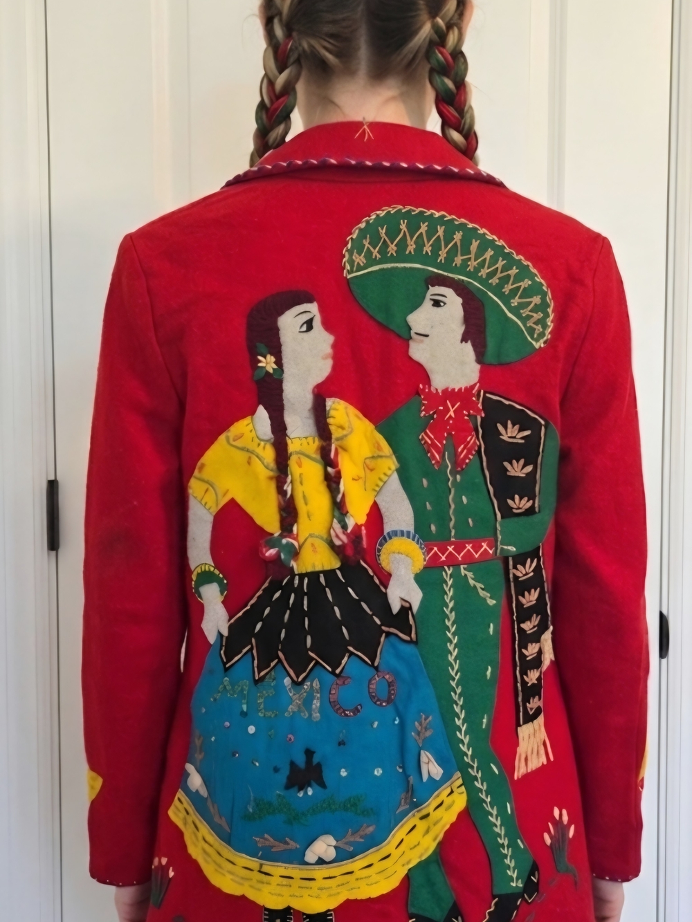 Vintage Red Embroidered Folk-Style Jean Jacket - Picture 2 of 12